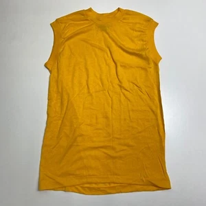 Vtg Islander T-Shirt Tank Top Mens M Yellow Single Stitch Crew Neck Made in USA - Picture 1 of 10