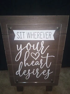 "Holz & Acryl Hochzeit-Party - Rezeption - Sitzschild - Staffelei 12"" x 16"" x 19" - Bild 1 von 4