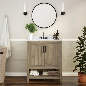 Vega 30 Inch Bathroom Vanity with Sink Combo, Storage Cabinet with Soft Close Do - Picture 1 of 10