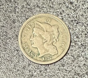 1872 Three Cent 3c Nickel - Picture 1 of 4