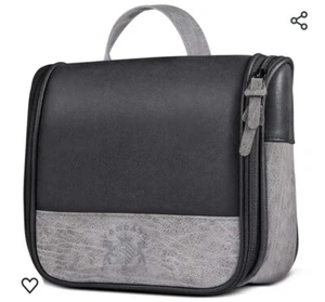 Mens Hanging Travel Toiletry Bag for Men Gift Vintage Leather Shaving Drop - Picture 1 of 6