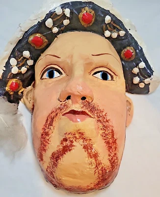 Henry VIII Papier-mâché mask by mask media signed by artist - Image 1 of 4