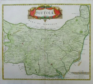 Antique map of Suffolk by Robert Morden 1722 - Picture 1 of 7