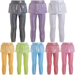 Kids Girls Pantskirt Yoga Tights Baby Pants Performance Costume Sports Casual - Picture 1 of 80
