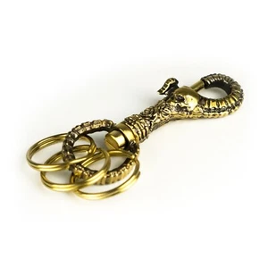 Brass carabiner keychain "Skeleton", metal grunge, handmade keyring accessory - Picture 1 of 4