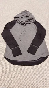 Athleta Limitless Mesh Hoodie Black & Gray W/ Thumb Holes Women's Size Small EUC - Picture 1 of 11