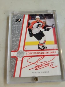 Simon Gagne RED INK AUTOGRAPH Philadelphia Flyers 2002-03 Stadium Club Lone Star - Picture 1 of 2