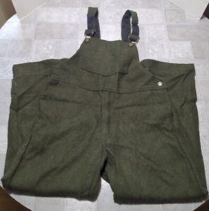VTG Codet Men's Green Hunting Wool Bibs Overalls Size Medium 36x27