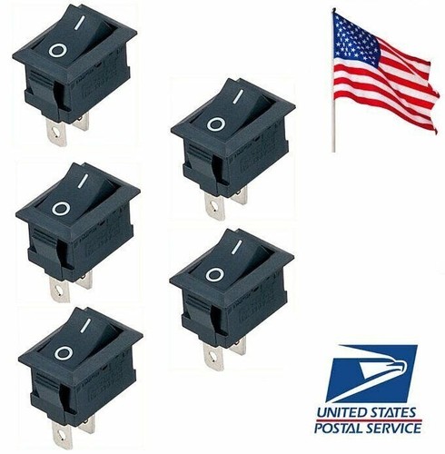 5 Pcs Black On/Off Switch Snap-in Connectors 12V 110V 250V KCD1-101 US ...
