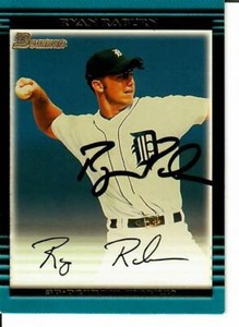"Detroit Tigers" Ryan Raburn Hand Signed BOWMAN Trading Card Todd Mueller COA