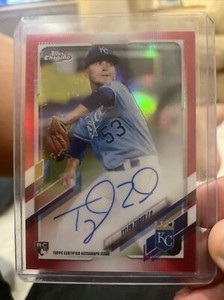 💎💎2021 Topps Chrome TYLER ZUBER RED AUTO 4/5 ROYALS RC RA-TZ 🔥🔥🔥