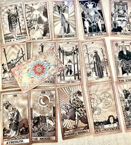3"x5" Silver Plastic Waterproof Tarot Deck Foil Tarot 78 Cards Guidebook Pouch - Picture 1 of 24
