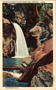 Postal Binghams Falls Contrabandistas Muesca Montañas Vermont Lino Sin Publicar - Imagen 1 de 2