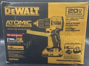 Dewalt DCD794D1 ATOMIC 20 V Lithium-Ion Cordless Compact 1/2" Drill/Driver Kit - Picture 1 of 11