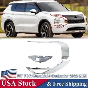 Parachoques delantero derecho moldura cromo para Mitsubishi Outlander 2022-2024 3 piezas - Imagen 1 de 11