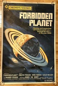 Vtg 1972 MGM Children’s Matinees Forbidden Planet 60”x40” Original Poster. Robot - Picture 1 of 19