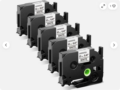 For Brother Label Maker Tape Laminated White Tape Replace12mm 0.47 - Image 1 of 3