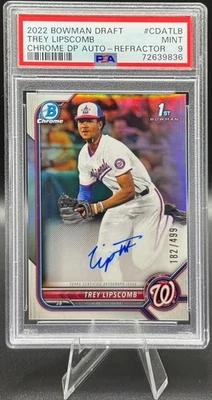2022 Bowman Draft Trey Lipscomb Chrome Auto Refractor 1st #/499 PSA 9 - Image 1 of 2