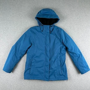 Cappotto LL Bean donna blu medio sherpa foderato in pile con cappuccio invernale giacca calda - Foto 1 di 9