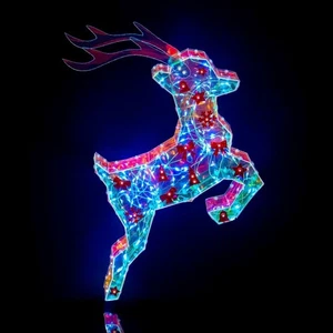 16" Holograph Led Glowing Deer Home Decorative Luminous Led Christmas Deer Light - Picture 1 of 7