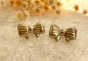 Taxco Mexico Made Sterling Silber 925 Fliege Form süße Ohrstecker - Bild 1 von 10