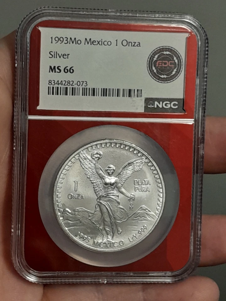 1993 MO Mexico 1oz Onza .999 Silver Libertad NGC MS66 - Image 1 of 4