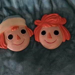 Raggedy Ann & Andy Vintage Chalk Ware Wandbehang USA Miller 1970-79 - Bild 1 von 3