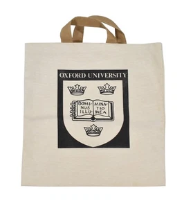 Vintage Oxford University 1980's Crest Logo Canvas Tote Bag 16" x 16" New - Picture 1 of 3