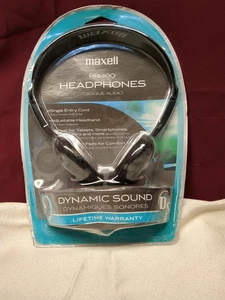*MAXELL HP-100 LIGHTWEIGHT SINGLE CORD ADJUSTABLE  STEREO HEADPHONES - Picture 1 of 6