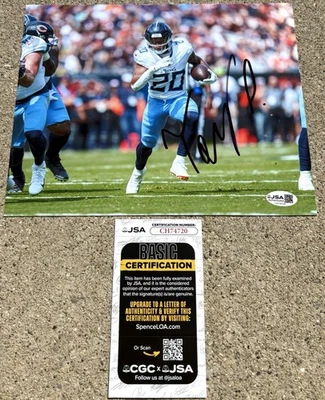 TONY POLLARD SIGNED 8x10 Photo JSA COA TENNESSEE TITANS - Image 1 of 2