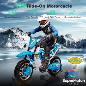 Kids Ride On Car Motorcycle Motorbike Toys Electric Cars Childrens Bike Blue - Picture 1 of 10