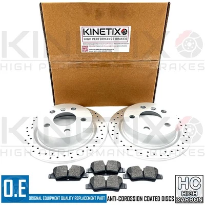 Per Mini Cooper SD F55 Posteriore Croce Dischi Freno Forati Pads Sensore 259mm - Immagine 1 di 4