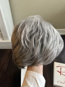Jon Renau Silver/Gray Layered Short Cut Wig Pre-Owned W/Box No Tags Older - Picture 1 of 9