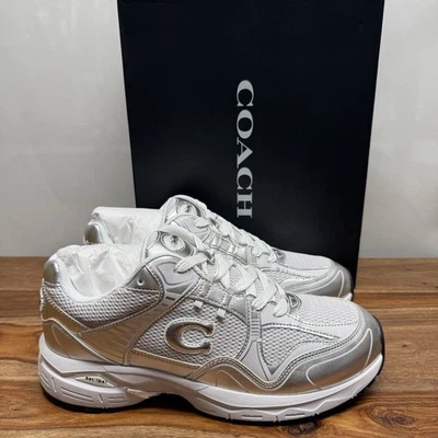 Zapatillas Coach Hombre Talla 9 Blanco Y Plateado/Metálico Foto 1 de 4