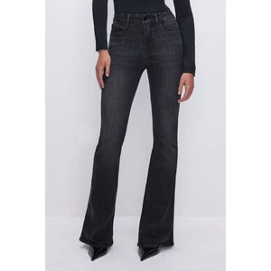 Good American Legs flare jeans black SZ 2 comfort high rise 33" inseam grunge - Picture 1 of 12