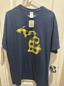 Michigan Wolverines Fäustlinge Karte Retro Marke Größe Large Kurzarm Neu mit Etikett - Bild 1 von 4
