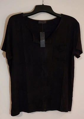 DOUBLJU V-образным вырезом рубашка женщин основной короткий рукав размер 2XL повседневный уютный  - Изображение 1 из 4