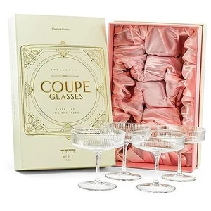 Bicchieri vintage Art Deco Coupé | Set di 4 | 7 oz bicchieri da cocktail classici - Foto 1 di 7