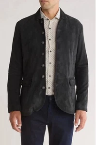 John Varvatos EUROPEAN Size 44 Dark Gray Suede Sportcoat Jacket 100% - Picture 1 of 9