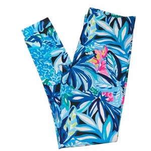 Lilly Pulitzer Maia Leggings Girls Large Blue Colorful Athletic School 2445 - Picture 1 of 8