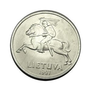 elf Lithuania 5 Centai 1991  Knight  Horse