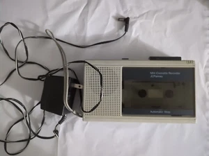 JC Penney 681-6003 Mini Cassette Recorder Made in Japan - Tested / Works w/ Plug - Picture 1 of 6