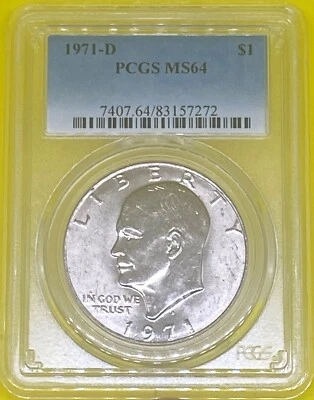 1971 D Eisenhower Ike Dollar PCGS MS64 - Image 1 of 4