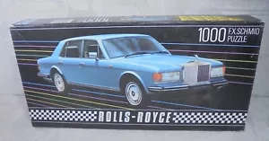 Fx Schmid Rolls Royce 1000 Piece Puzzle Blue Car 38.5 x 13 3/4 in Vtg COMPLETE - Picture 1 of 10