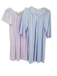 SHADOWLINE Nightgown Robe Women's Small Peignoir Sleepwear Purple Nylon - Picture 1 of 15