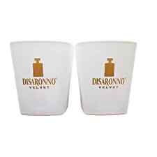 2 Disaronno Velvet Amaretto Square Glasses White & Gold Collectible