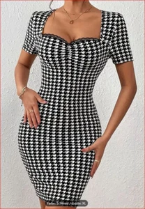 Neues sexy schwarz weißes Bodycon Kleid Gr. XL 42/44 - Bild 1 von 10
