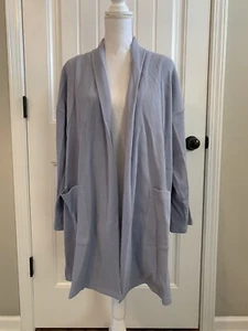 New Eileen Fisher Cozy Organic Cotton Thermal Sleep Cardigan  Delphine Sz S/M - Picture 1 of 10