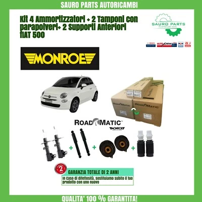 KIT 4 AMMORTIZZATORI MONROE + TAMPONI + SUPPORTI FIAT CINQUECENTO 500 (312) - Immagine 1 di 3