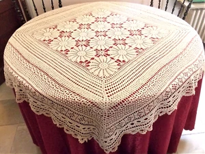 NAPPE CROCHETMAIN CREATION S RAISONNIER ARTISANAT FRANCAIS JULIETTE 1.35 ECRU*** - Picture 1 of 5